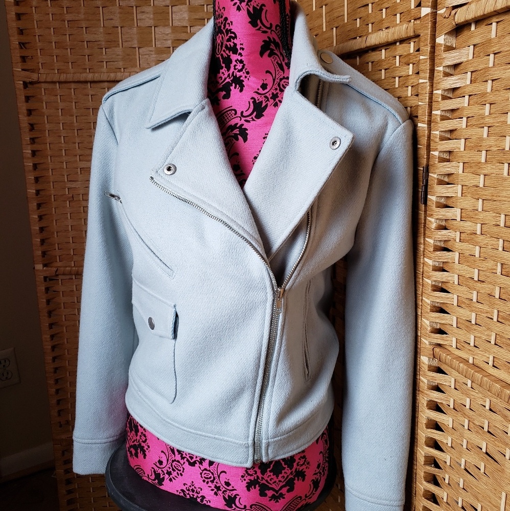Lucy Paris Moto Jacket Light Blue - Small